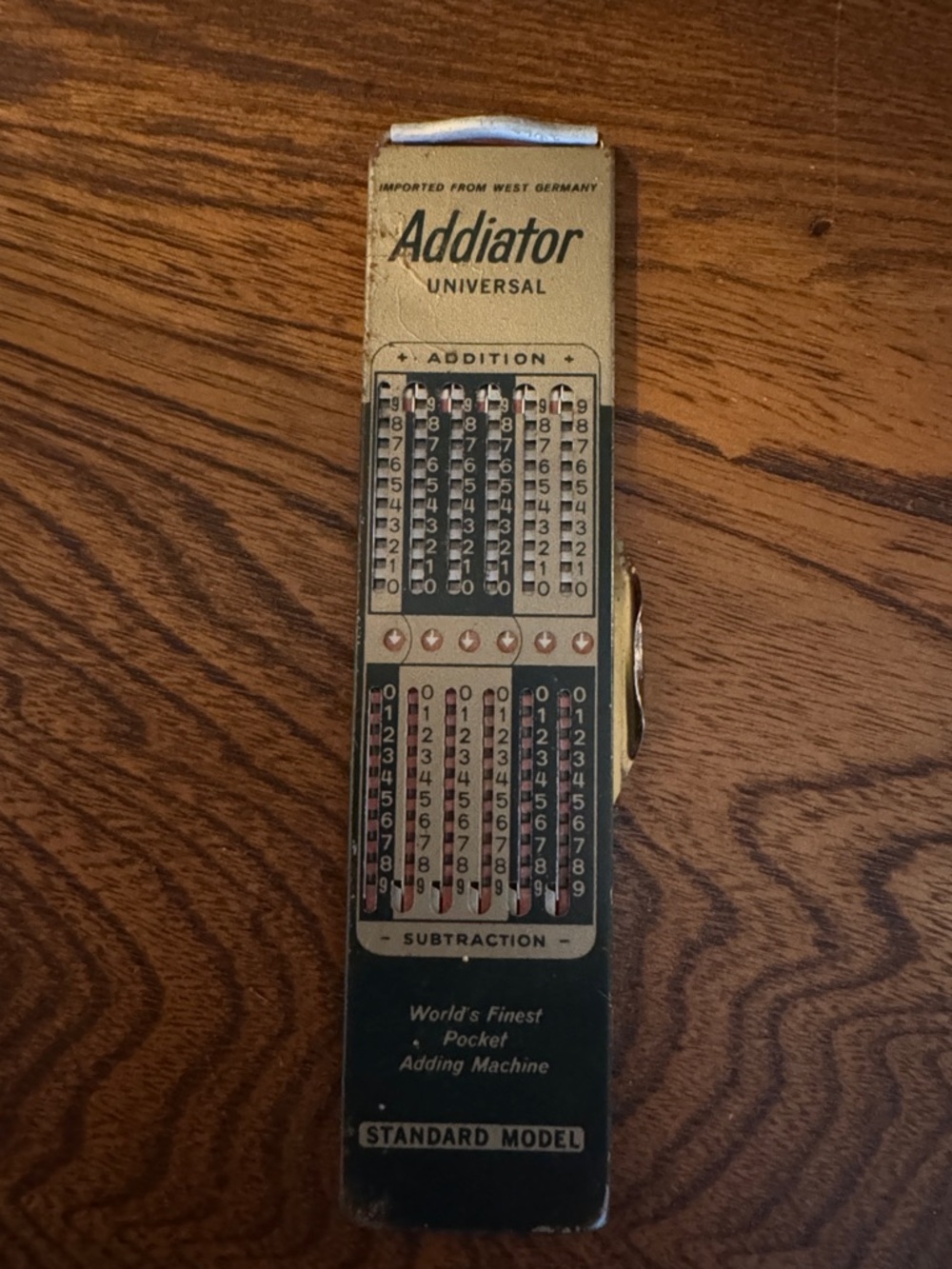 Addiator Universal Pocket Adding Machine made in west Germany